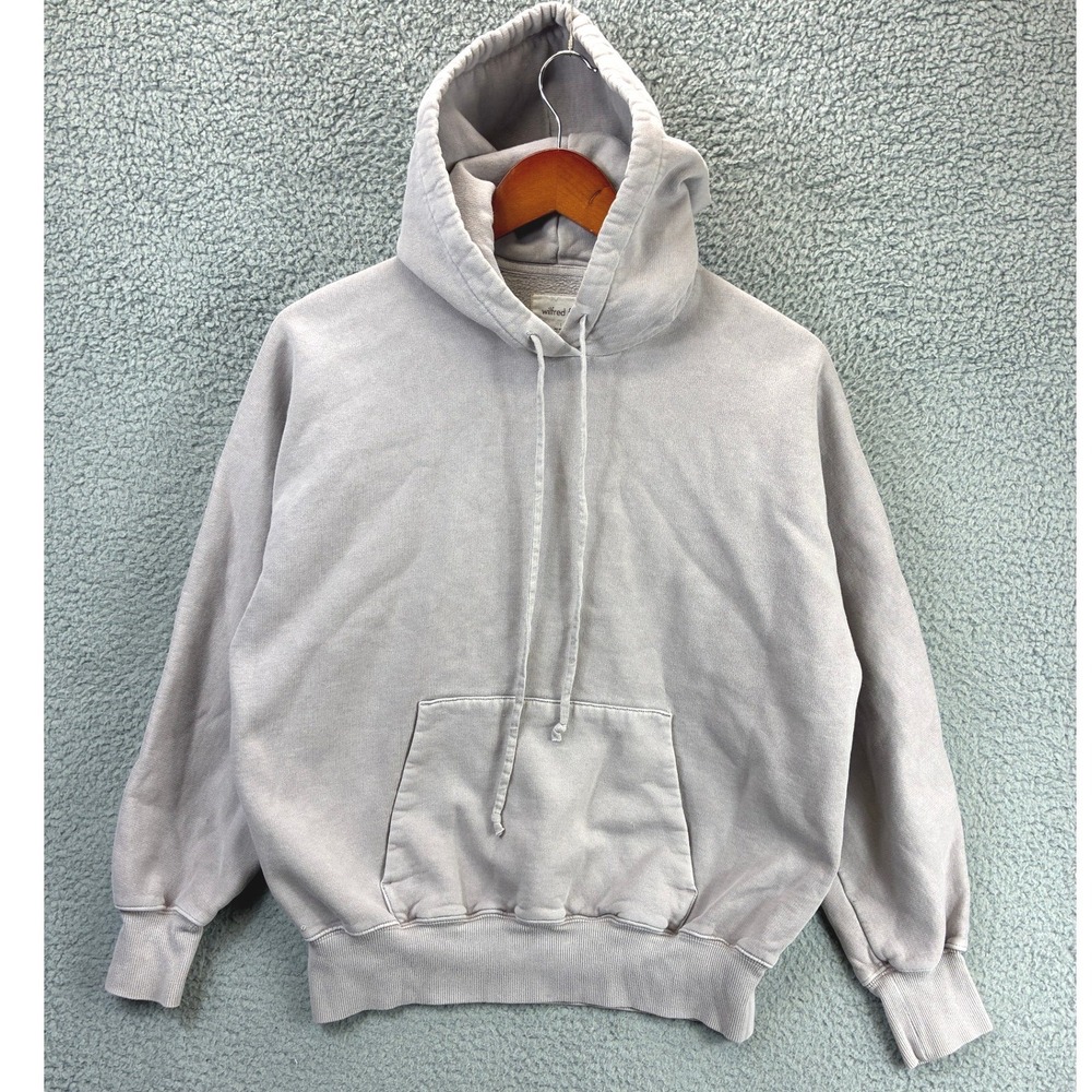 Wilfred Free Aritzia Cozy Fleece Hoodie Womens 1 Gray Mauve Pullover Oversized